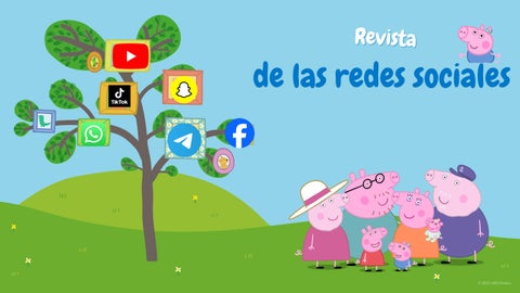 Presentación de Peppa Pig estilo original en azul verde (1)