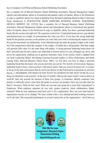 See A Complete List Of Harvard Business School Publishing Ne