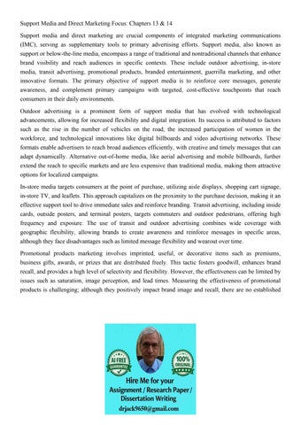 Support Media and Direct Marketing Focus: Chapters 13 & 14 S