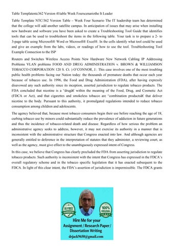 Table Templatentc362 Version 41table Week Fourscenariothe It