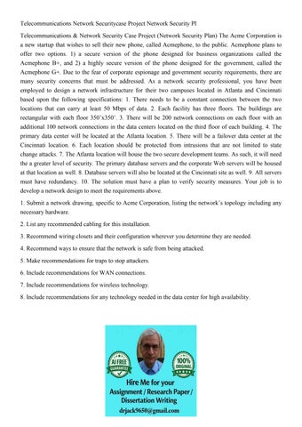 Telecommunications Network Securitycase Project Network Secu