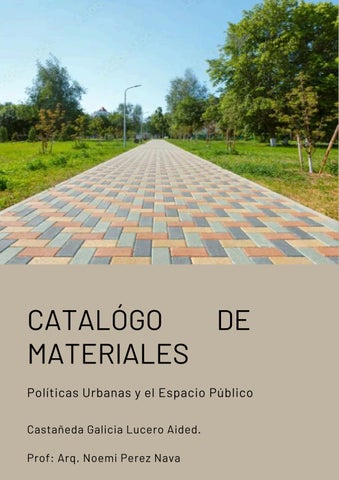 Catalógo de materiales.