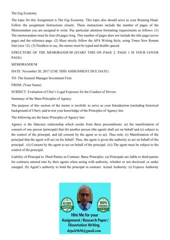 The Gig Economy The topic for this Assignment is The Gig Eco