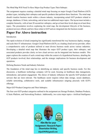 The Mind Map Will Need To Have Major Gcp Product Types Their