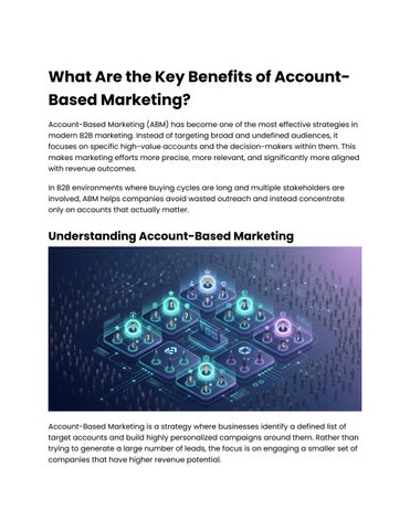 What Are the Key Benefits of Account-Based Marketing