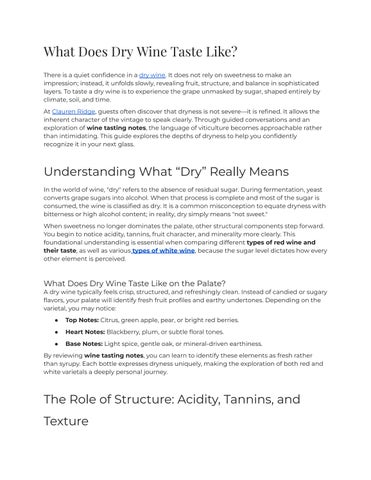 What Does Dry Wine Taste Like