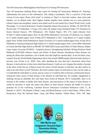 Turn Off Anonymous Markingplease State Reason For Turning Of