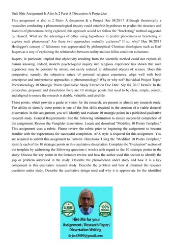 Unit 5this Assignment Is Also In 2 Parts A Discussion A Proj