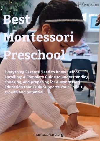 Best Montessori Preschool – Everything Parents Need to Know Before Enrolling