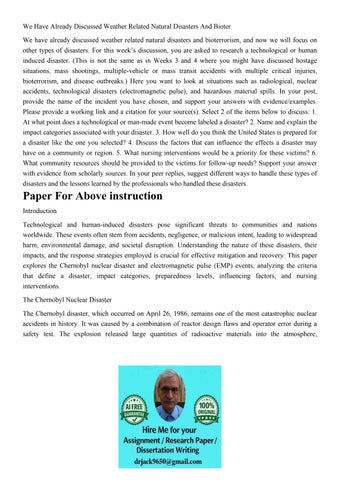 We Have Already Discussed Weather Related Natural Disasters 