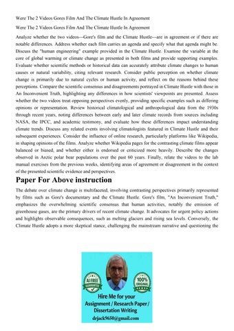 Were The 2 Videos Gores Film And The Climate Hustle In Agree