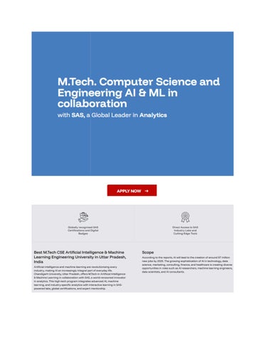 Top MTech in AI & ML College in UP