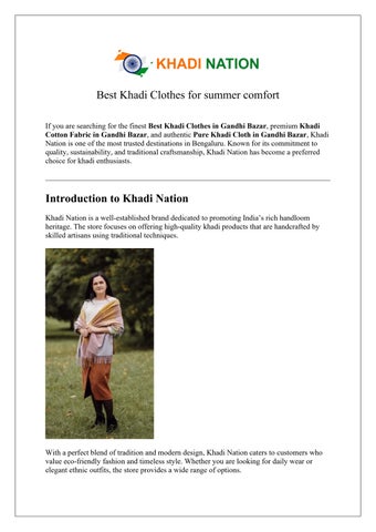 Best Khadi Clothes for summer comfort