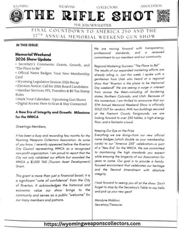 WWCA May 2026 Newsletter 