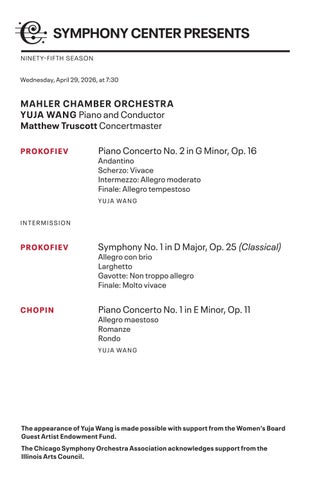 Program Book - Yuja Wang & the Mahler Chamber Orchestra