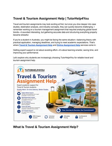 Travel & Tourism Assignment Help _ TutorHelp4You