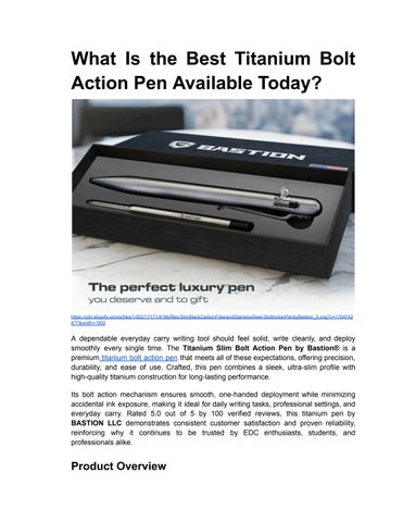What Is the Best Titanium Bolt Action Pen Available Today_