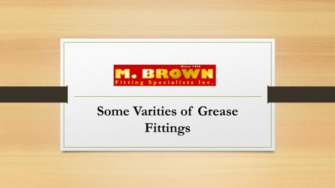 Some Varities of Grease Fittings
