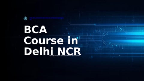BCA Course Delhi NCR Career Guide 2026