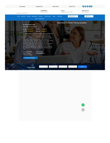 Best SAP MM Course in Pune – Certification & Job Oriented Training