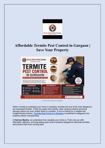 Affordable Termite Pest Control in Gurgaon     