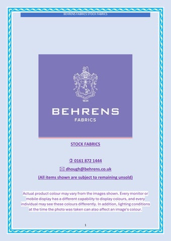 Behrens Fabrics Stock Items