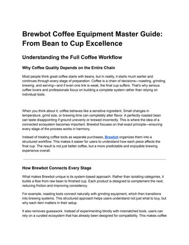 Brewbot Coffee Equipment Master Guide_ From Bean to Cup Excellence