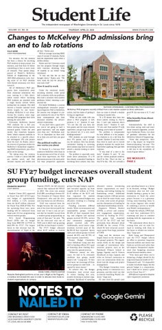 April 23, 2026 Student Life Newspaper, WashU in St. Louis