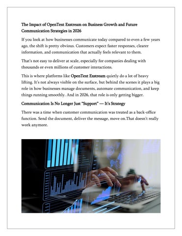 The Impact of OpenText Exstream on Business Growth and Future Communication Strategies in 2026