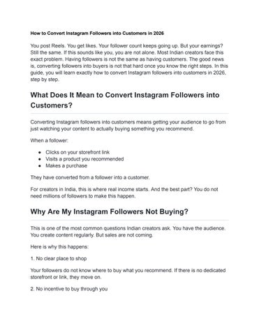 How to Convert Instagram Followers into Customers in 2026