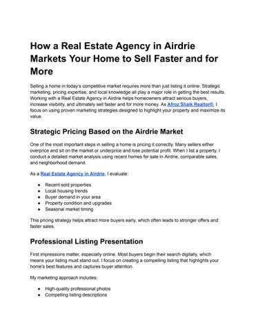 How a Real Estate Agency in Airdrie Markets Your Home to Sell Faster and for More