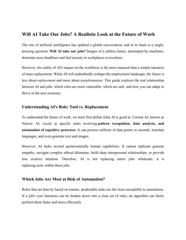 Will AI Take Our Jobs