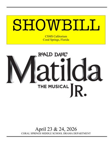 Matilda Program Opening Night