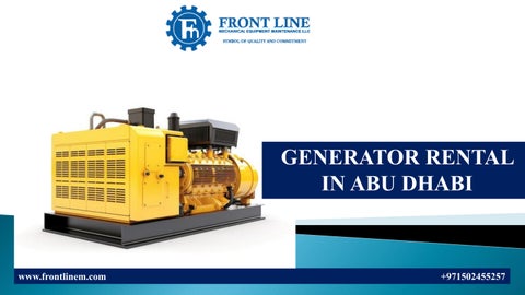 GENERATOR RENTAL IN ABU DHABI