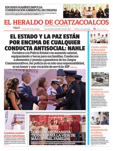 El Heraldo de Coatzacoalcos 24 de Abril de 2026