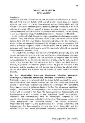 The Diptera of Suffolk – Peter Vincent