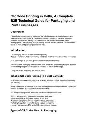 QR Code Printing in Delhi