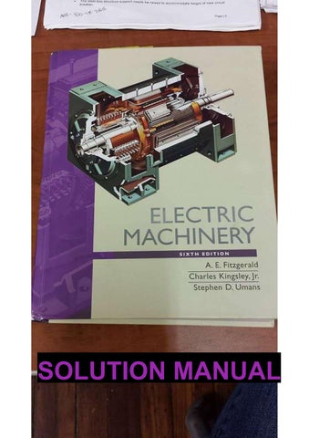Solution Manual - Electric Machinery 6th Edition Fitzgerald Kingsley Uman