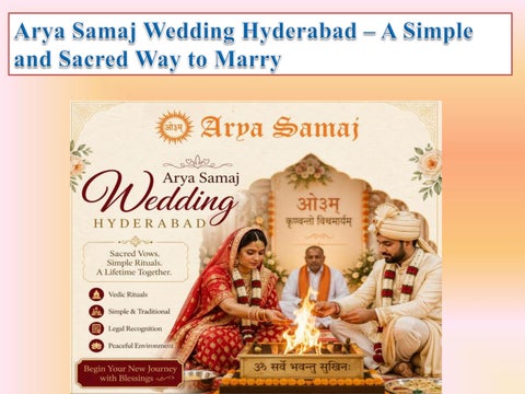 Arya Samaj Wedding Hyderabad – A Simple and Sacred Way to Marry
