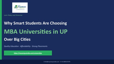 MBA Universities in UP by Mycampusindia - Issuu