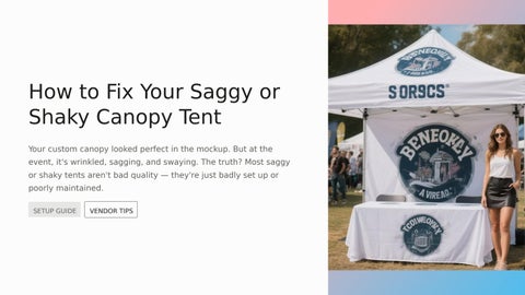 How to Fix Your Saggy or Shaky Canopy Tent