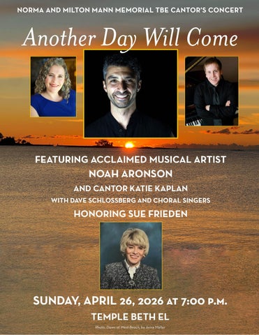 Cantor's Concert Journal honoring Sue Frieden