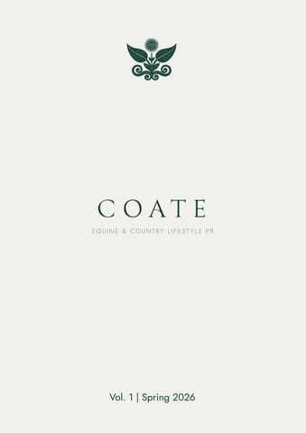 Coate PR newsletter - Vol. 1  Spring 2026