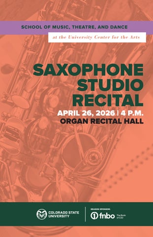 Colorado State University / Saxophone Studio Recital / 04.26.26