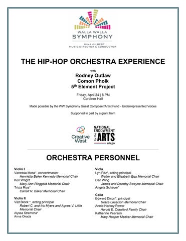 The Hip-Hop Orchestra Experience Concert Insert