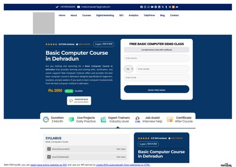 Basic Computer Course in Dehradun