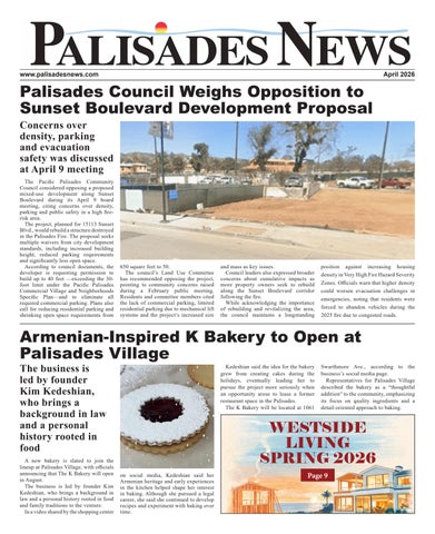 Palisades News: Apr 2026
