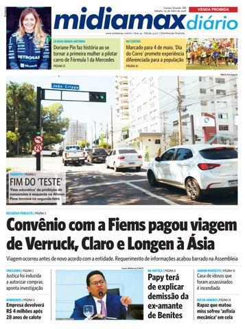 Midiamax Diário | 25 de abril de 2026 | Convênio com a Fiems pagou viagem de Verruck, Claro e Longen