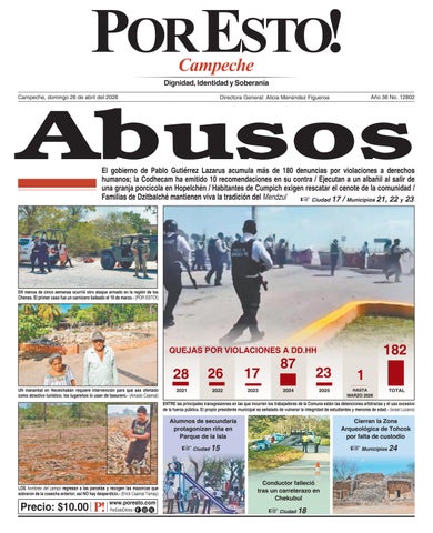 PORTADA POR ESTO CAMPECHE, DOMINGO 26 DE ABRIL DE 2026