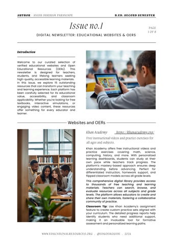 Digital Newsletter Authentic Educational Websites and OERs